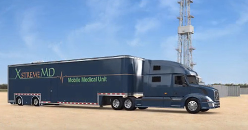 A truck used by an occupational medicine company serving Lafayette, LA